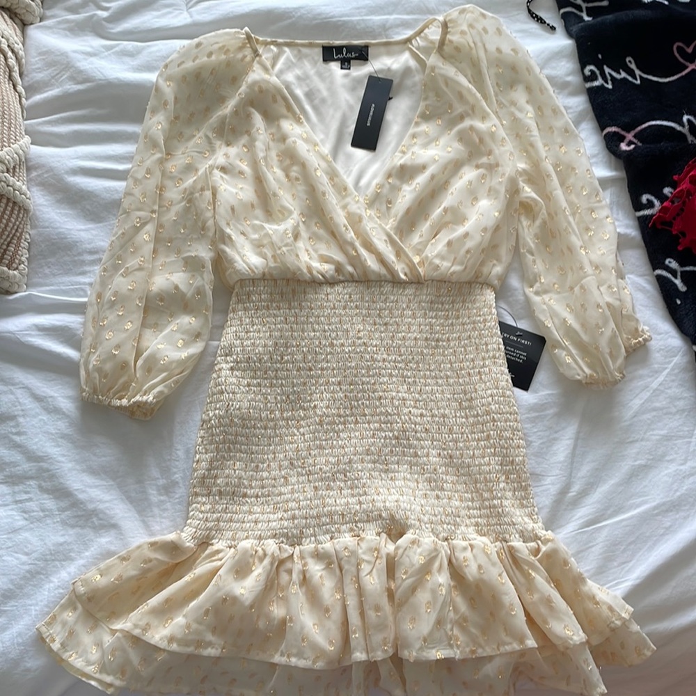 White and gold dress